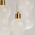 Люстра с 5-ю матовыми белыми стеклянными плафонами волнообразной формы Lucid Rain  варинант исполнения - 6 | Loft Concept в Костроме