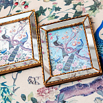 Постер в зеркальной раме в стиле шинуазри Chinoiserie Imperial Garden Peacocks on a Tree Poster варинант исполнения - 4 | Loft Concept в Костроме