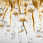 Люстра подвесная с прозрачными стеклянными подвесками в форме капель Диаметр 100 см Droplet Chandelier варинант исполнения - 9 | Loft Concept в Костроме