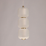 Подвесной светильник с 3-мя округлыми матовыми плафонами из белого стекла Golden Swirl варинант исполнения - 4 | Loft Concept в Костроме