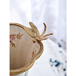 Ваза голубого цвета из фарфора с цветочным рисунком и бронзовой стрекозой Blue Garden варинант исполнения - 8 | Loft Concept в Костроме