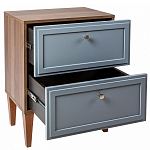 Тумба прикроватная серая из массива бука с 2-мя ящиками Wenge Light варинант исполнения - 4 | Loft Concept в Костроме