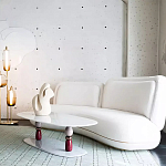 Дизайнерский журнальный стол на 2-х фигурных ножках с подстольем Lycad варинант исполнения - 3 | Loft Concept в Костроме