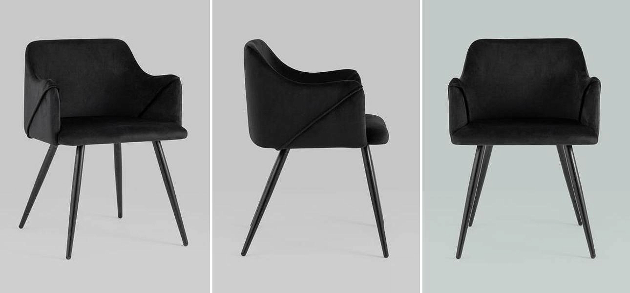 Стул Monarch Chair Черный Велюр Стул Monarch Chair Черный Велюр - Loft-Concept в Костроме