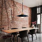 Подвесной светильник с плафоном в форме плоского купола и белой шарообразной лампой Eurofase варинант исполнения - 8 | Loft Concept в Костроме