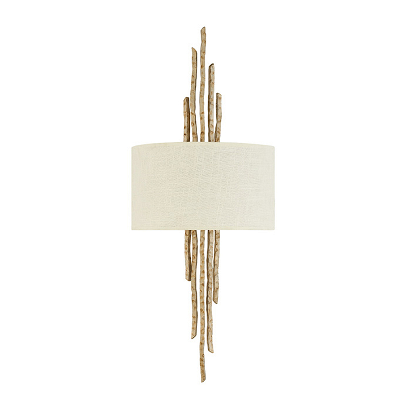 Бра с белым абажуром и элементами в виде натуральных веток Hinkley Золотой Бронза Белый Бежевый в Костроме | Loft Concept 