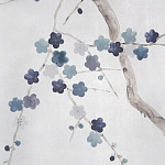 Обои ручная роспись Plum Blossom Inky Hokusai on Sterling Silver gilded silk варинант исполнения - 3 | Loft Concept в Костроме