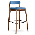 Барный стул из массива ясеня с обивкой из рогожки Elegant Ash варинант исполнения - 1 | Loft Concept в Костроме