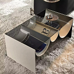 Дизайнерский журнальный стол с полукруглыми полками под столешницей Tiwoberoc варинант исполнения - 2 | Loft Concept в Костроме