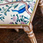 Банкетка одноместная из массива бука с цветочным принтом Beige Chinoiserie Garden Banquette варинант исполнения - 2 | Loft Concept в Костроме