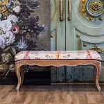 Банкетка из массива бука бежевая с растительным орнаментом Raffael Beige Floral Banquette варинант исполнения - 6 | Loft Concept в Костроме