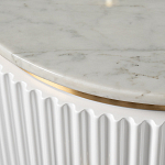 Тумбочка белая круглая с мраморной столешницей Thoroughbass варинант исполнения - 1 | Loft Concept в Костроме