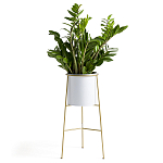 Кашпо из металла и латуни Elegance Elevated Planters белое варинант исполнения - 2 | Loft Concept в Костроме