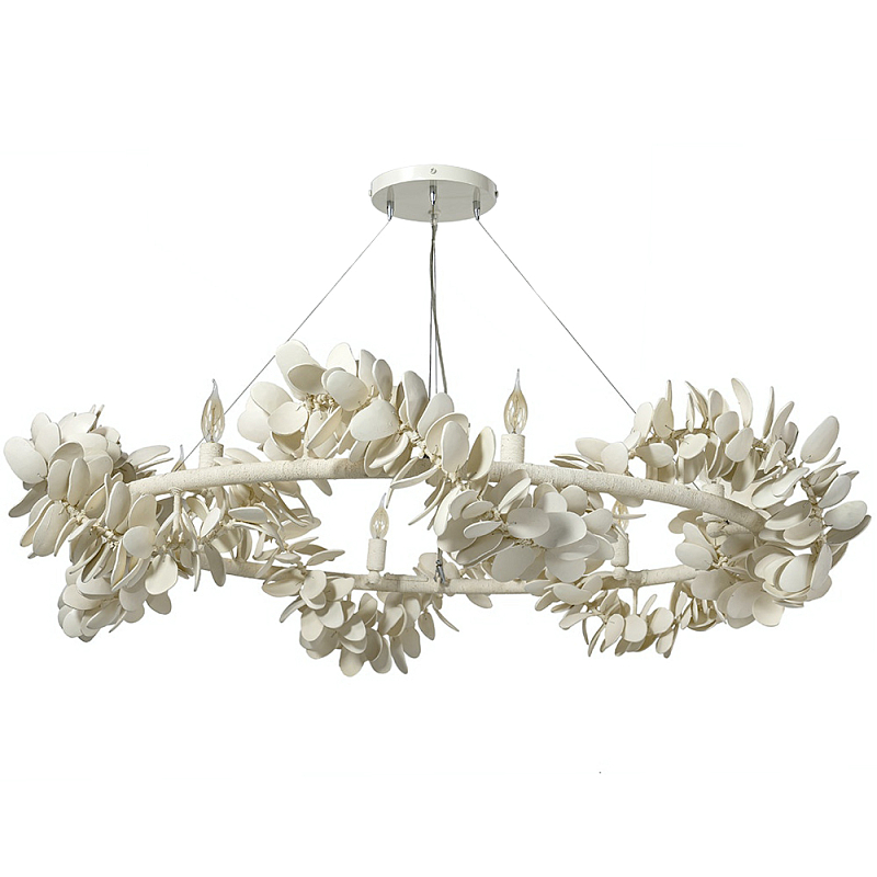 Люстра White Bionic Petals Flo Ring Chandelier Молочный Белый Люстра White Bionic Petals Flo Ring Chandelier Молочный Белый в Костроме | Loft Concept