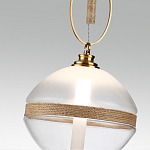 Подвесной светильник с круглым прозрачным плафоном и декоративной каменной вставкой Tectona  варинант исполнения - 5 | Loft Concept в Костроме