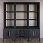 Модульный стеллаж Primo из трех составных элементов Черный дуб варинант исполнения - 2 | Loft Concept в Костроме