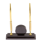 Часы настольные с двумя ручками из натурального камня Stone Clock варинант исполнения - 3 | Loft Concept в Костроме