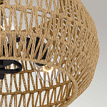 Потолочный светильник с плафоном из плетеного джута и черным каркасом Quoizel варинант исполнения - 6 | Loft Concept в Костроме