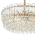 Круглая многоярусная люстра с хрустальным декором Cascade Waterfall Chandelier 18 варинант исполнения - 3 | Loft Concept в Костроме