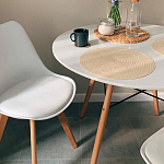 Стул с основой из пластика и мягким сиденьем Arvika White варинант исполнения - 9 | Loft Concept в Костроме