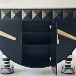 Дизайнерский комод полукруглый черный с 3-мя фактурным ящиками Occasion варинант исполнения - 4 | Loft Concept в Костроме
