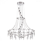 Люстра подвесная из металла с хрустальными прозрачными подвесками Quasar 81 варинант исполнения - 8 | Loft Concept в Костроме
