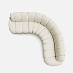 Диван Limoges полукруглой формы с обивкой букле молочного цвета варинант исполнения - 2 | Loft Concept в Костроме