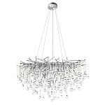 Люстра подвесная с прозрачными стеклянными подвесками в форме капель Диаметр 80 см Droplet Chandelier варинант исполнения - 2 | Loft Concept в Костроме