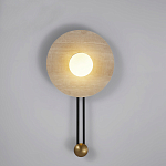 Бра круглое с каменным основанием и плафоном из стекла в форме шара Shaw Marble Lighting варинант исполнения - 5 | Loft Concept в Костроме