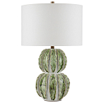 Настольная лампа с фактурным основанием с сочетании белого и зеленого цветов Festoon варинант исполнения - 3 | Loft Concept в Костроме