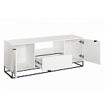 ТВ-тумба белая с  2-мя дверцами и ящиком Strict Lines варинант исполнения - 3 | Loft Concept в Костроме