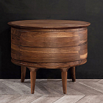 Прикроватный столик из дерева с 2-мя ящиками Moon Walnut Furniture варинант исполнения - 8 | Loft Concept в Костроме