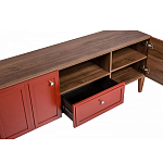 ТВ-тумба красная из массива бука с 2-мя дверками и ящиком Wenge Light варинант исполнения - 5 | Loft Concept в Костроме