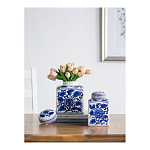 Ваза с крышкой в китайском стиле Oriental Blue & White Ornament Vases варинант исполнения - 5 | Loft Concept в Костроме