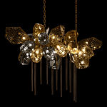 Люстра подвесная с 22-мя гранёными стеклянными плафонами с вертикальными подвесками Gilded Mirage  варинант исполнения - 4 | Loft Concept в Костроме