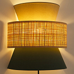 Бра с плетеным декором Bonnie Wicker Green Wall Lamp варинант исполнения - 2 | Loft Concept в Костроме