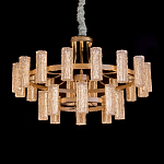 Люстра двухъярусная круглая с текстурными цилиндрическими плафонами Glimpse варинант исполнения - 6 | Loft Concept в Костроме