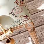 Банкетка из массива бука светло-зеленая с растительным орнаментом Raffael Angel Floral Banquette варинант исполнения - 3 | Loft Concept в Костроме