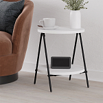Стол приставной с 2-мя круглыми белыми столешницами ESSEL SIDE TABLE WHITE варинант исполнения - 5 | Loft Concept в Костроме
