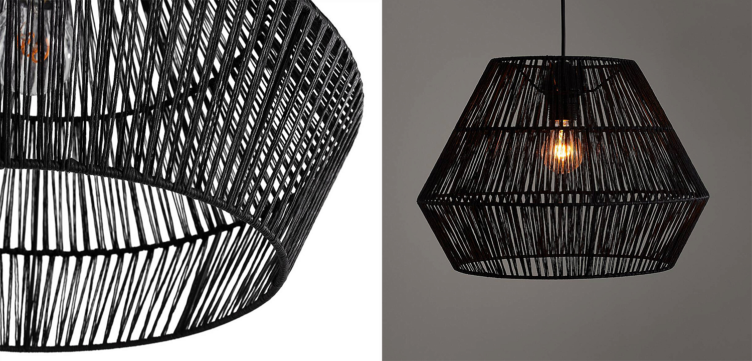 Подвесной светильник Signe Wicker Hemp Black Подвесной светильник Signe Wicker Hemp Black - Loft-Concept в Костроме