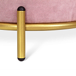 Банкетка круглая пыльно-розовый велюр на 4-х металлических ножках золотого цвета SANJAY варинант исполнения - 2 | Loft Concept в Костроме