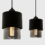 Подвесной светильник с 2-мя плафонами из дымчатого стекла Volta Flos Duo Hanging Lamp варинант исполнения - 3 | Loft Concept в Костроме