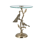 Столик с круглой стеклянной столешницей и корпусом в виде двух павлинов на ветке Table Two Peacocks варинант исполнения - 2 | Loft Concept в Костроме