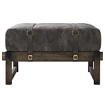 Пуф Duncan винтажная черная кожа  варинант исполнения - 1 | Loft Concept в Костроме