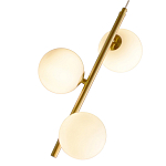 Подвесной светильник бронзового цвета с 3-мя белыми стеклянными шарообразными плафонами Bubble Chandelier варинант исполнения - 2 | Loft Concept в Костроме