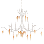 Люстра белая фактурная с подвесками из ракушек Study of Grace варинант исполнения - 2 | Loft Concept в Костроме