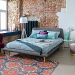 Кровать с мягким изголовьем Palmer Bed варинант исполнения - 6 | Loft Concept в Костроме