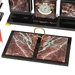 Настольный письменный набор из креноида и змеевика на бронзовых ножках Marble Accessory варинант исполнения - 3 | Loft Concept в Костроме
