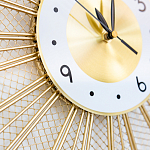 Часы настенные из металла в виде солнца с белым циферблатом Mirror Tower Clock варинант исполнения - 3 | Loft Concept в Костроме