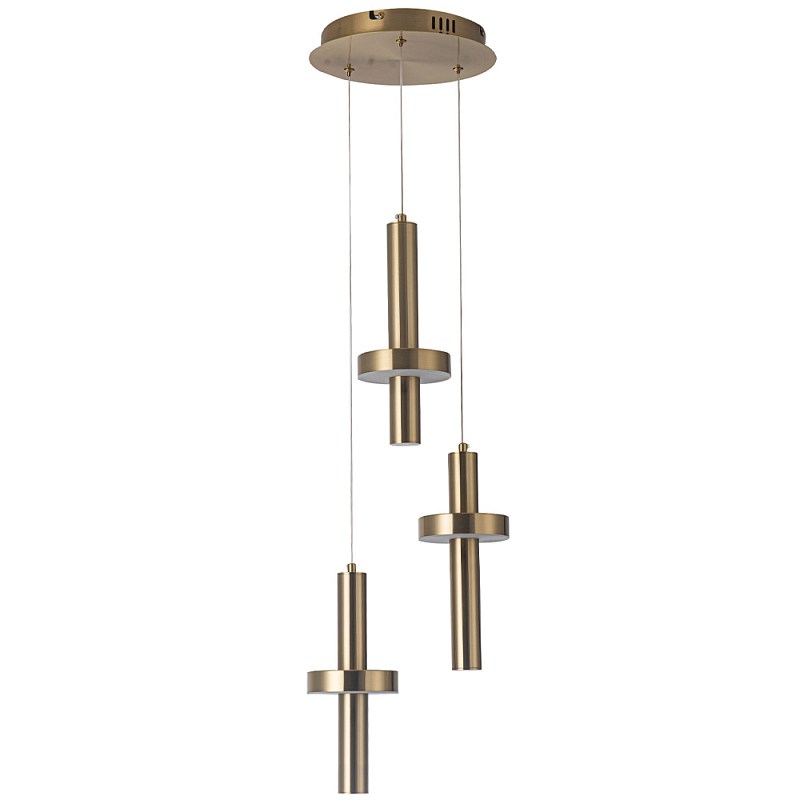 Каскадный светильник с 3-мя плафонами Flos Brass Metal Acrylic Trio Hanging Lamp Латунь Каскадный светильник с 3-мя плафонами Flos Brass Metal Acrylic Trio Hanging Lamp Латунь в Костроме | Loft Concept